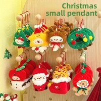 Breloque de sac en peluche de Noël, Pendentif de sac à dos et Porte-clés en peluche douce et mignonne (Père Noël, Renne, Bonhomme de neige), Logo personnalisé, Cadeau unisexe