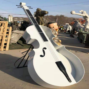 Sculpture de guitare moderne en acier inoxydable pour décoration intérieure - Product Image 3