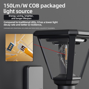 Luces Solares para Caminos de Jardín, Césped y Exteriores, Impermeables IP66, Lámpara de Pared LED con Energía <span class=keywords><strong>Solar</strong></span>, 150lm/W, 3W COB - Product Image 4