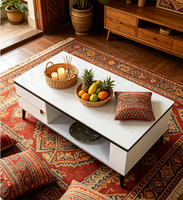 Meuble TV moderne sur mesure en MDF beige avec rangement, nouveau design, pour salon, prix de gros