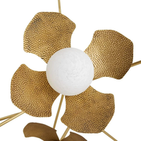 Lustre antique en laiton fait à la main en forme de branches d'arbre et de fleurs pour salle à manger et salon