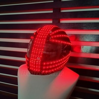 Casco LED Cascos de carreras luminosos a todo color Efecto RGB Máscara de robot de DJ de fiesta brillante
