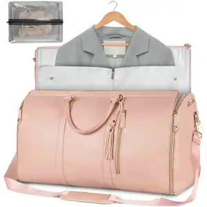 Factory Wholesale Travel Organizers Leather Pink Women Duffel Weekender Travel Bag Luggage