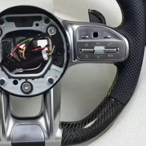 พวงมาลัยรถคาร์บอนไฟเบอร์หนังสำหรับ Mercedes <span class=keywords><strong>Benz</strong></span> GLE300 GLE400 GLE350 CLA 45 C63 C43 E63 AMG GT W212 W213 W205 W204 - Product Image 5