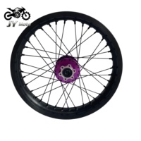 Kit de jantes à rayons noires durables 19x1.4 avec moyeu anodisé violet usiné pour Surron Light Bee - Pièces de rechange