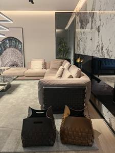 Sofá Seccional en Forma de L de Lujo para Sala de Estar, Sofá Italiano Gris, Sofás Grandes, Juego de Muebles de Sofá Moderno - Product Image 3