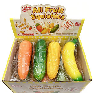 Juguetes blandos de frutas y verduras de rebote lento, simulación de zanahoria y maíz, juguete antiestrés suave para apretar para niños - Product Image 2