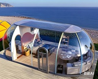 Tente Dôme Transparente Promotionnelle Grande Capacité pour Camping Extérieur, Capsule Étoilée pour Hôtels, Mariages et Événements