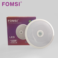 Plafonnier LED FOMSI 18W avec détecteur de mouvement humain, lampe de nuit moderne, éclairage de plafond rond avec capteur de mouvement PIR