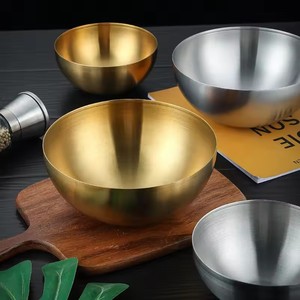 Tazón de Acero Inoxidable Dorado y Plateado para Ensaladas, Fideos, Lamian, Vajilla de Cocina, Contenedor de Alimentos - Product Image 4