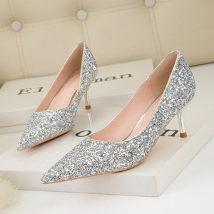 Zapatos de tacón alto para mujer, estilo francés, versátiles, con diseño patchwork, sin cordones, acolchados, anchos, tallas grandes - Product Image 1