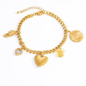 Collares de Moda con Cadenas, Color Dorado, Aleación de Zinc, Colgante de Corazón, Sol, Luna y Estrella, Joyería para Regalo, SL41374 - Product Image 5