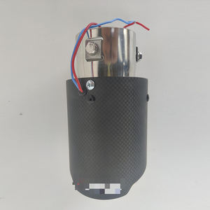 ユニバーサルカーボンファイバチューニング排気ヒント車の排気マフラーエンドパイプled ledライト - Product Image 3