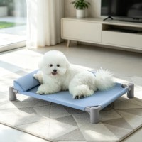 Komfortables Ganzjahres-Hundebett in Blau mit L-förmigem Kissen, Vollständig Abnehmbar und Waschbar, Hohe Belastbarkeit, Fabrik-Großhandel