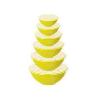 Grand ensemble rond de saladiers de fruits Rpet de couleur couture avec couvercle en PE