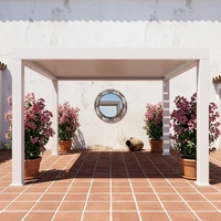 Pergola en aluminium avec toit en verre Sweet Home, auvent rétractable motorisé à lames orientables, système d'ombrage imperméable moderne pour patio extérieur