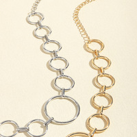 Ceintures à chaîne, ceinture de taille à chaîne, chaîne de taille tendance, chaîne de taille asymétrique à maillons circulaires dorés, accessoire de mode élégant