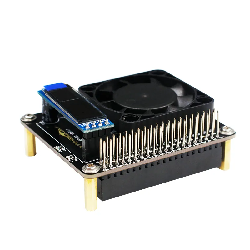 Yahboom Self-designed Raspberry Pi RGB Cooling HAT With Adjustable Fan And OLED Display For 4B/3B+/3B