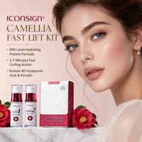 Kit Premium 2-en-1 pour Rehaussement de Cils et Lamination des Sourcils, Permanente de Cils à Fixation Rapide en 5 Minutes avec Crème Nourrissante à la Camélia et aux Nutriments Complexes