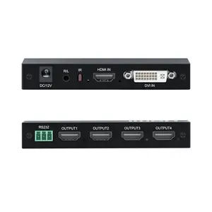 Настенный видеоконтроллер 4K 2x2, устройство для сращивания HDMI для многоэкранной стены HDTV с RS232 и пультом дистанционного управления