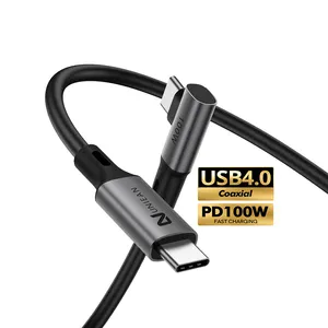 PVC 1m 1.5m 1.8m 40Gbps Transfer Data kecepatan tinggi & PD100W 5A pengisian USB 4.0 USBC ke kabel USB C untuk Headset VR dan PC Game