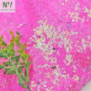 Nanyee Textile Couverture Complète Paillette Fushia Irisé Paillettes Tissu Lycra