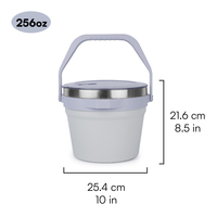 Seau à glace en acier inoxydable Hong Ling, 7 L, avec poignée et accessoires, vente flash
