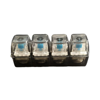 Clavier à 4 boutons, porte-clés anti-stress, clavier à 4 touches, jouets de décompression, clic-clac de clavier avec lumière LED, porte-clés