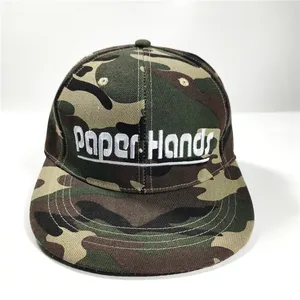 Camouflage Embroidered Flat Bill Snapback Cap Suppliers Camouflage Snapback Cap 6 Panel 3D Embroidery Camo Snapback Cap For Men