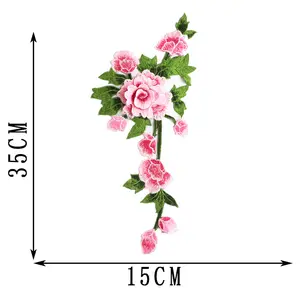 Various Pairs Of Flowers Peony Patches Water Soluble Lace Embroidered Appliques For Clothing