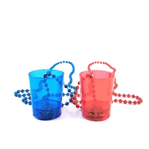 Verres à liqueur collier en plastique Shot tasse collier enterrement de vie de jeune fille marié et mariée fournitures anniversaire mariage défilé faveur