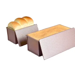 ふた付きローフパン、市販のプルマンパンパン2.2Lb生地容量、カバー付きノンスティック耐熱皿炭素鋼パントーストモールド