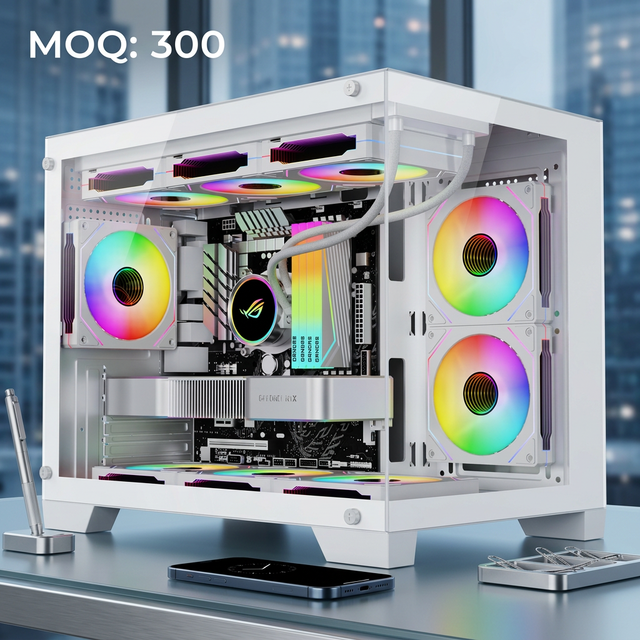 Wholesale Matx Gaming case Gabinete Pc Tempered Glass Desktop Cabinet Support 8pcs 120mm Fans Airflow Pc case