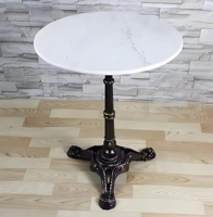 Pieds de table en fonte noire de style moderne Table basse de salon ronde en bois pour meubles de café et de restaurant en plein air