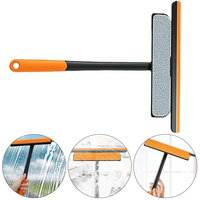 Brosse de nettoyage de vitres à long manche 3 en 1 essuie-glace en verre pour miroir de salle de bain nettoyeur de vitres réglable raclette essuie-glace outil de nettoyage