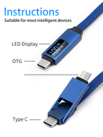 Câble USB multifonctionnel 5A à charge rapide 100W PD20W, chargeur magnétique OTG, accessoires pour smartphones pour iPhone 15 16 17