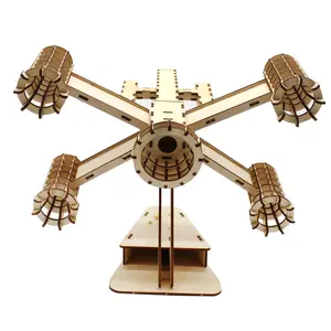 Nave espacial de madera, nave espacial, ensamblaje manual creativo, rompecabezas 3d de madera