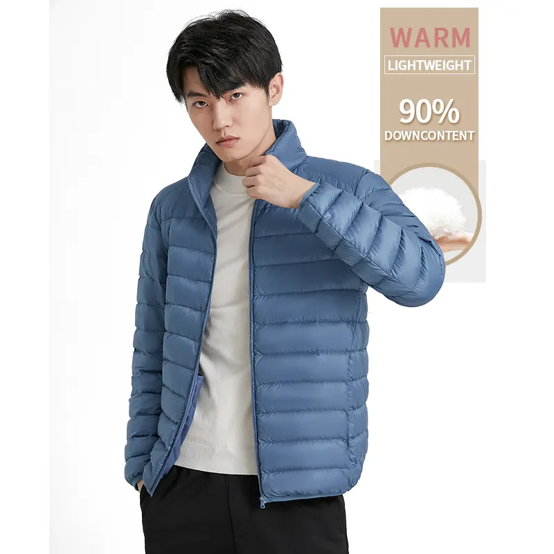 Migliore qualità offerta speciale piumino d'oca imbottito leggero Casual da uomo cappotto invernale da esterno con colletto alla coreana per amanti spessi