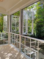 Ventanas de Rejilla de Aleación de Aluminio de Estilo Francés Moderno para Viviendas, con Vidrio Templado