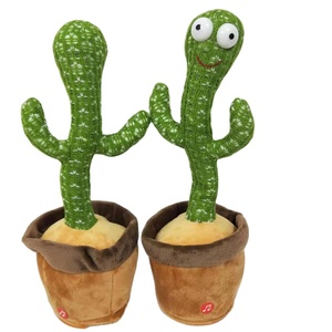 Hot Bán Hát Nhảy Lặp Lại Ghi Âm Nhạc <span class=keywords><strong>Talking</strong></span> Nhồi Xương Rồng Sang Trọng Giường Thời Gian Nói Chuyện Đồ Chơi Với Ánh Sáng LED - Product Image 3