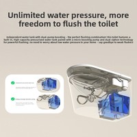 Nouvelle toilette intelligente de luxe à poser au sol avec bidet intégré et fonction automatique