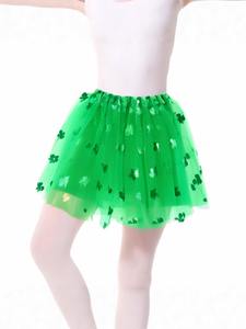 Disfraz de Carnaval Irlandés para Mujer y Niña, Falda Mini de Organza Verde Suave y Abultada, Día de San Patricio, Irlanda - Product Image 2