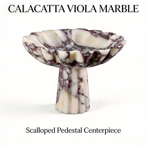 ถาดหินอ่อน Calacatta Viola ยี่ห้อ Silva Stone รูปทรงโค้งมน แกะสลักลายหินแท้ ใช้เป็นชามผลไม้เอนกประสงค์ ตกแต่งโต๊ะอาหาร - Product Image 2