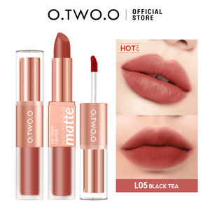 O.TWO.O Lipstik Lip Gloss Velvet Matte Tahan Lama 2 in 1 Kecantikan Wanita Merah Tahan Air - Product Image 3