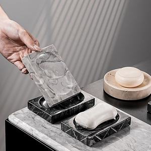 Ensemble de porte-savon en marbre Stonekocc, accessoires de salle de bain multifonctionnels pour la maison et l'hôtel - Product Image 4