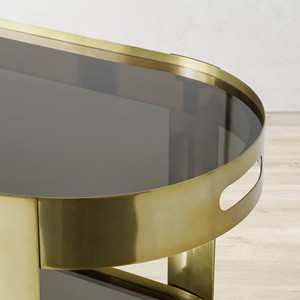 Carrito de Bar Moderno de Acero Inoxidable Lucille para Sala de Estar y Dormitorio - Product Image 4