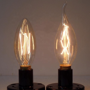 40W Z Shape C35L <span class=keywords><strong>Thomas</strong></span> Vintage <span class=keywords><strong>Edison</strong></span> Bulb Antique Amber Glass Shell avec E12/E14 Base 110V/240V <span class=keywords><strong>Thomas</strong></span> Light Bulb - Product Image 1