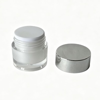 Pot de crème pour soins de la peau en acrylique givré de 10 g, avec couvercle personnalisé en argent ou or électroplaqué Pantone, conteneur en plastique pour crème pour les yeux
