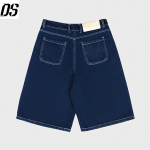 Shorts en <span class=keywords><strong>jean</strong></span> surdimensionnés en denim 100% coton avec logo personnalisé, couture contrastée, streetwear pour hommes, shorts en <span class=keywords><strong>jean</strong></span> noirs, jeans pour hommes - Product Image 1