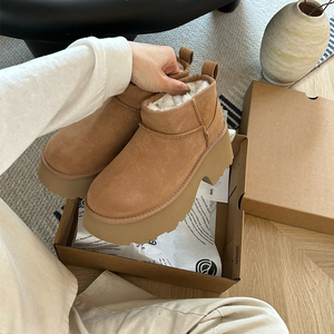 Winter New <strong>Women's</strong> Waterproof Soft Snow <strong>Boots</strong> Mermaid-Style <strong>Wedge</strong> Heels Thick-Soled Height Increasing Extra-Thick Woolen Warm - Product Image 3
